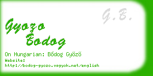 gyozo bodog business card