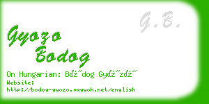 gyozo bodog business card